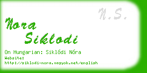 nora siklodi business card